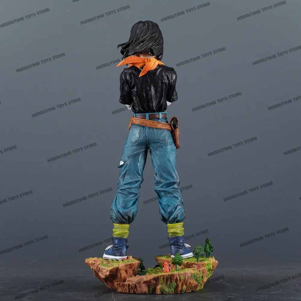 Figura de Anime Dragon Ball Z Black Pearl Android 17 figura Android 17 figura de medio cuerpo reemplazable estatua regalos de modelos coleccionables