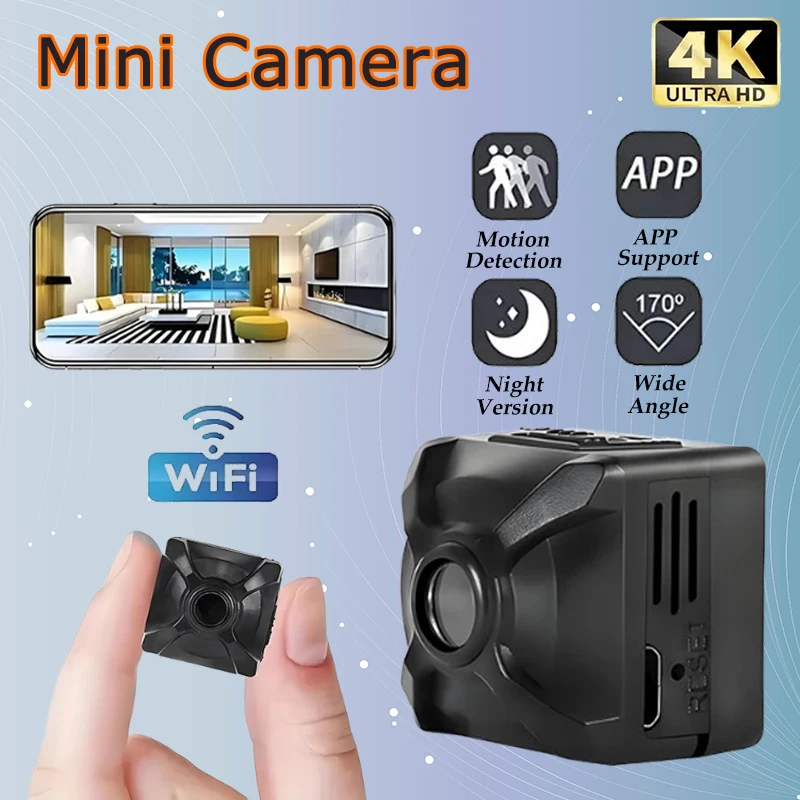 Mini Wireless Camera WiFi Home Connected Mobile Remote HD Motion Detection Long Battery Life Monitor Night Vision Home Safety