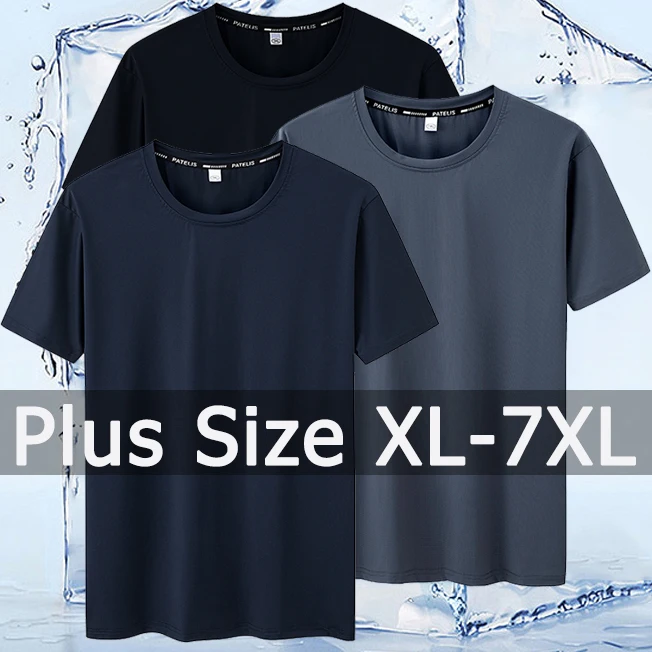 Plus Größe T Shirt Männer 7XL 110-175 kg Sommer Quick Dry Sport T-shirt Fitness Laufen Rundhals Kurzarm tops