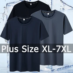 Plus Size T Shirt Men 7XL 110-175kg Summer Quick Dry Sport T-shirt Fitness Running Round Neck Short Sleeve Tops