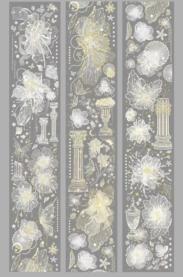 

3.25 Washi Pet Tape 1 Loop Weaving Yarn Pet Glazed Light Shiny Lace Moodtape Polco Decorating Acrylic ShakerBadge Display Stands