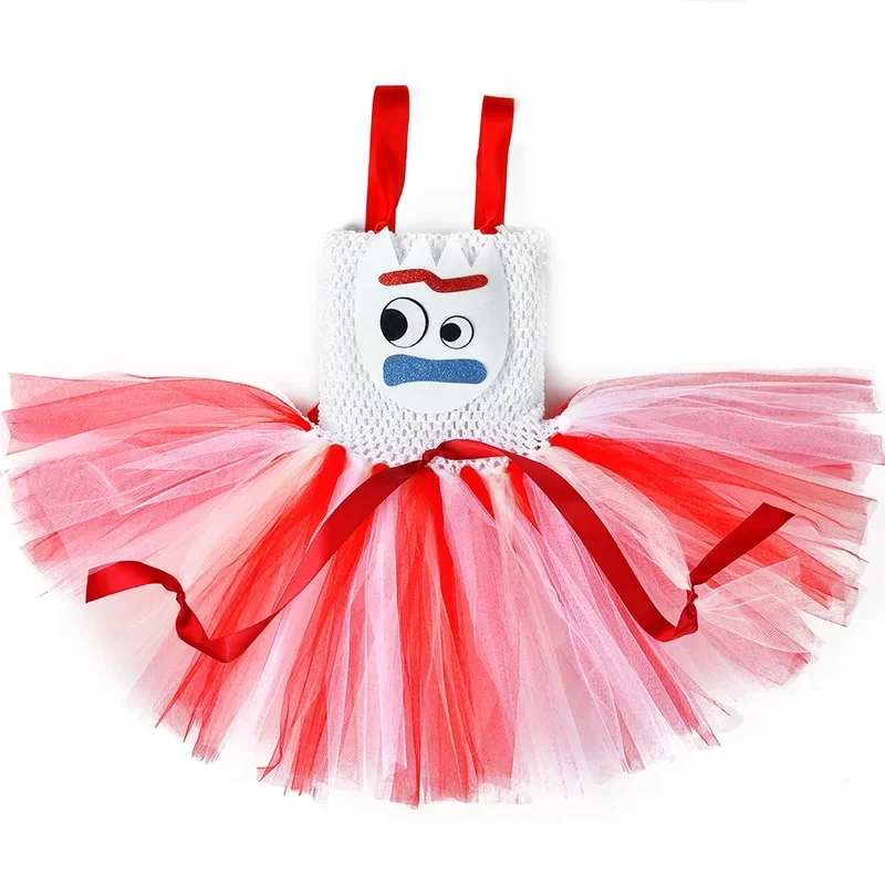 Toy Forky Inspired Tutu Dress for Girls Birthday Party Princess Dress Girls Halloween Cosplay Costume for Kids Fancy Dress Up
