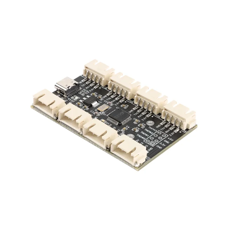 USB to 8 Channels TTL Serial Port Module CH348 Multi Ways UART Expansion Board Type-C to 8 TTL Hub PCB