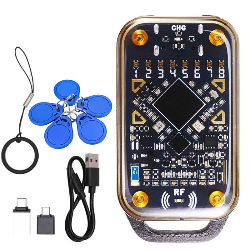 B29C-Smart Card Emulator+ 5X CUID Keychain RFID Chip Reader 125Khz 13.56Mhz Card Decode Duplicator Chameleon Ultra