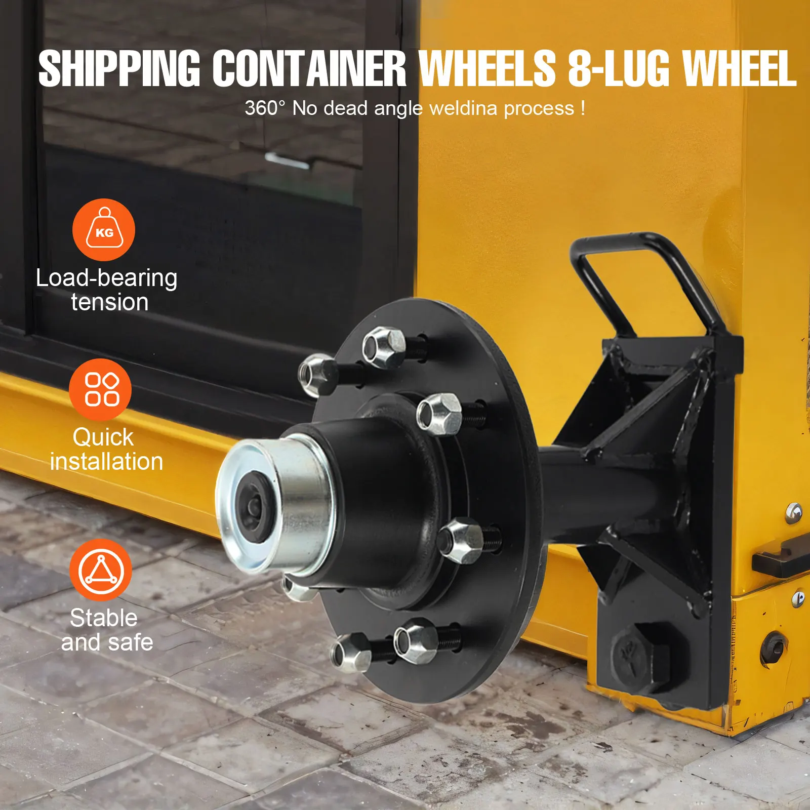 1 PCS Container Hub Tire Hub Matching Container Spindle Kit Container Bearing Seat Load 4000 Pounds For 20-foot and 40-foot Shipping Containers Transport Container Wheel Hub