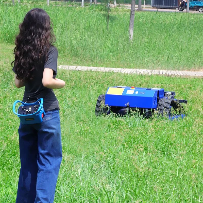 Customized CE EPA Approved All Terrain Grass Cutting Machine Agriculture Rubber Tracks Remote Control Robot Lawn Mower