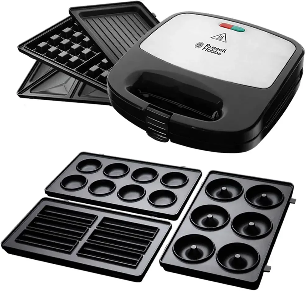 Russell Hobbs Multifunktionsgerät [Sandwichmaker, Waffeleisen, Kontaktgrill] + 3-teiliges