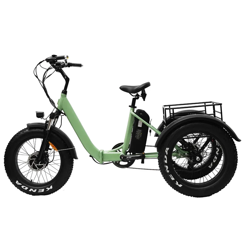 High Quality 20 Inch Fat Tire 3 Wheel E-bike 48V 500W 750W Electric Cargo Tricycle E Trike