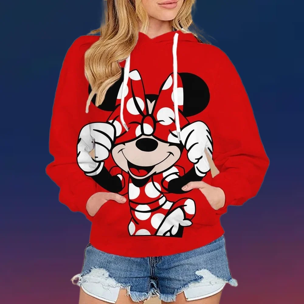

2026 Autumn Street Harajuku Fashion Women's Top Christmas New Mickey and Minnie Pattern Children's Casual Hoodie Y2k