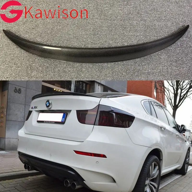 For BMW X6 E71 Spoiler Carbon Fiber Spoiler For X6 2008 2009 2010 2011 2012 2013 Rear Trunk Wing Performance Spoiler