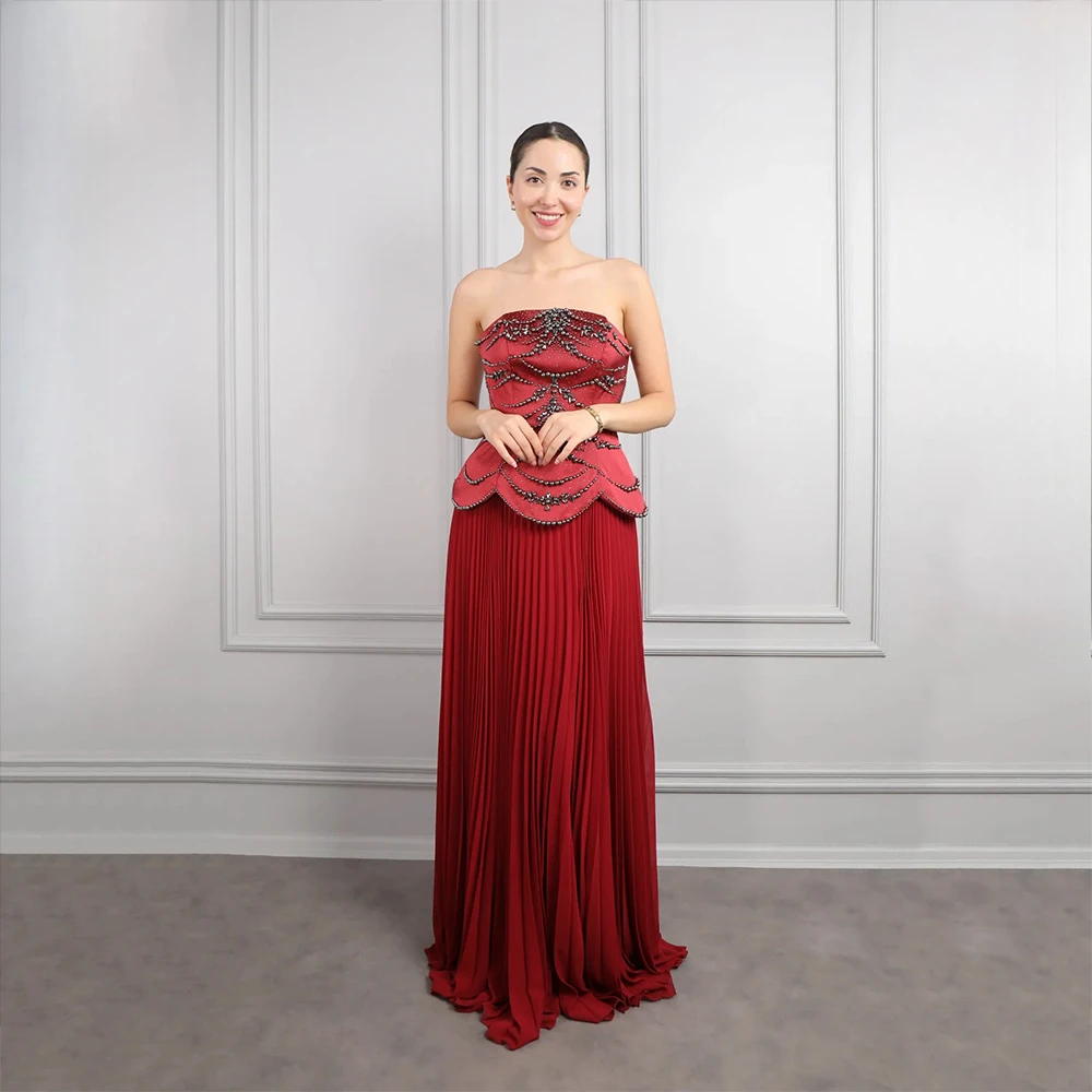 

Длинные вечерние платья без бретелек по индивидуальному заказу, элегантные платья для выпускного вечера для торжественных случаев, без рукавов, 2025 г., платья для выпускного вечера длиной до пола