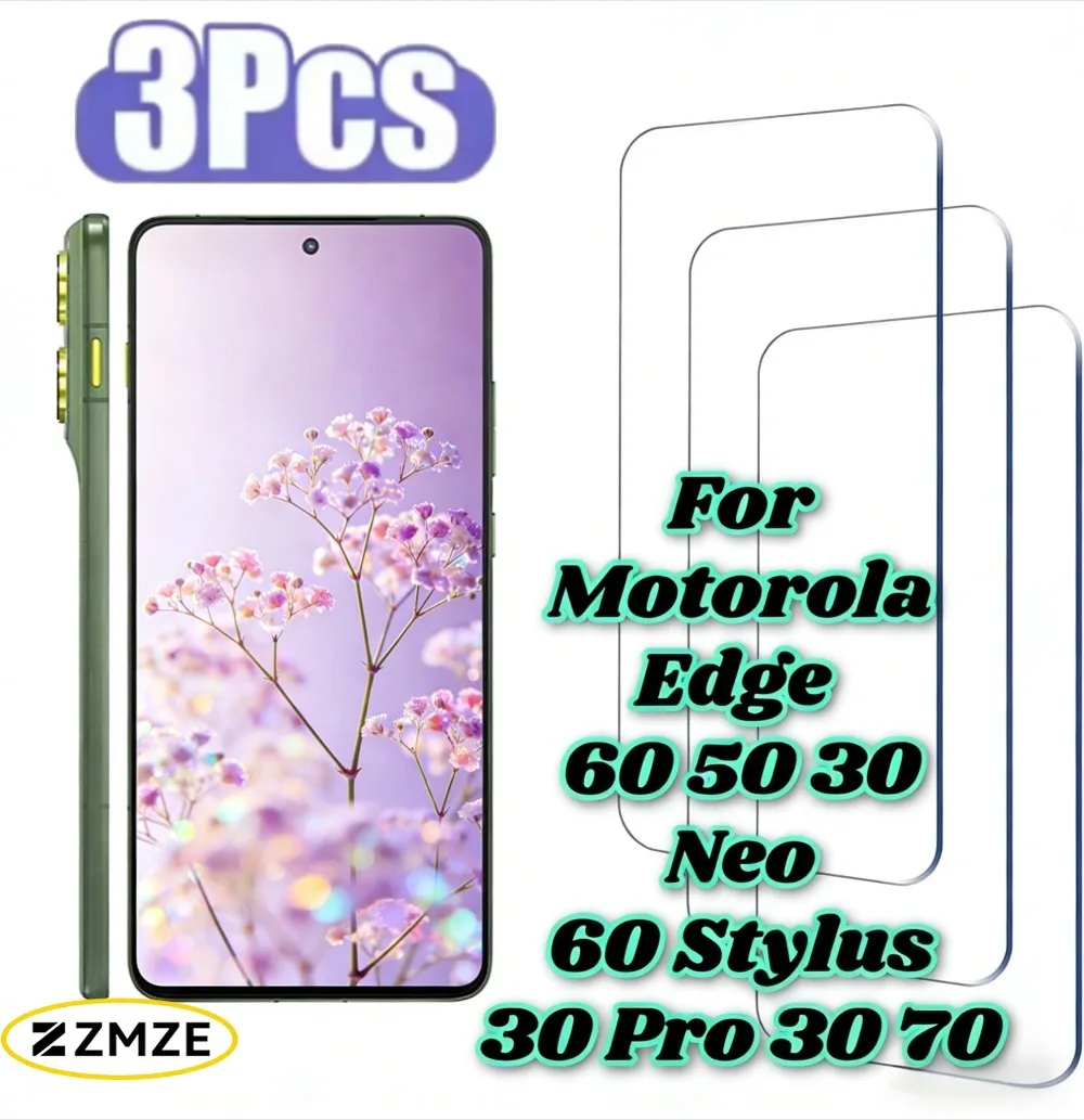 

Набор из 3-х пленок из закаленного стекла HD Clear для Motorola Edge 30 50 60 Neo 30 Pro 70 60 Stylus Series, глянцевая защитная пленка для переднего экрана
