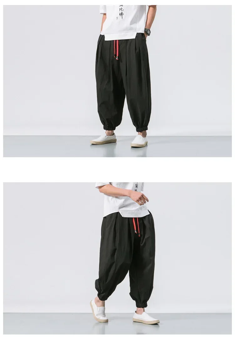 Neue Trendy Männer Harem Hosen Lose Übergroßen Stil Baumwolle und Leinen Hohe Qualität Jogger Jogginghose Casual Männliche Hosen – Detail 16