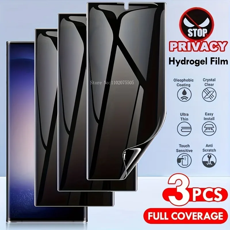 3Packs Hydrogel Screen Protectors Privacy for Samsung Galaxy S24 S23 S22 Ultra S9 S8 S10 Plus S21 20 FE Note 10 20 Ultra Film