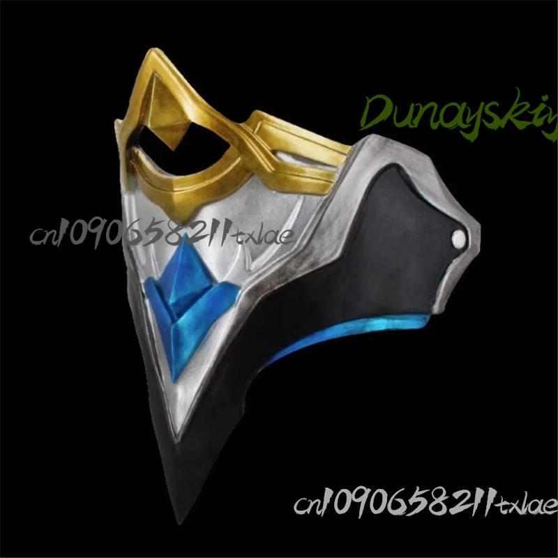 Game Genshin Impact Fatui Doctor II Dottore New Cosplay Wig 3D Mask Blue Green Gradient Long Hair Party Stage Carnival Fans Gift view 6