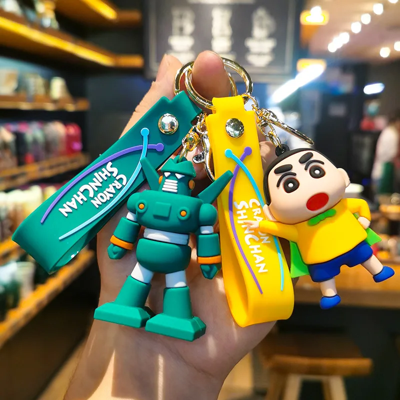 Crayon Shin-chan Cute Cartoon Best Friend Car Keychain Children's School Bag Pendant Anime Peripheral Couple Holiday Gift