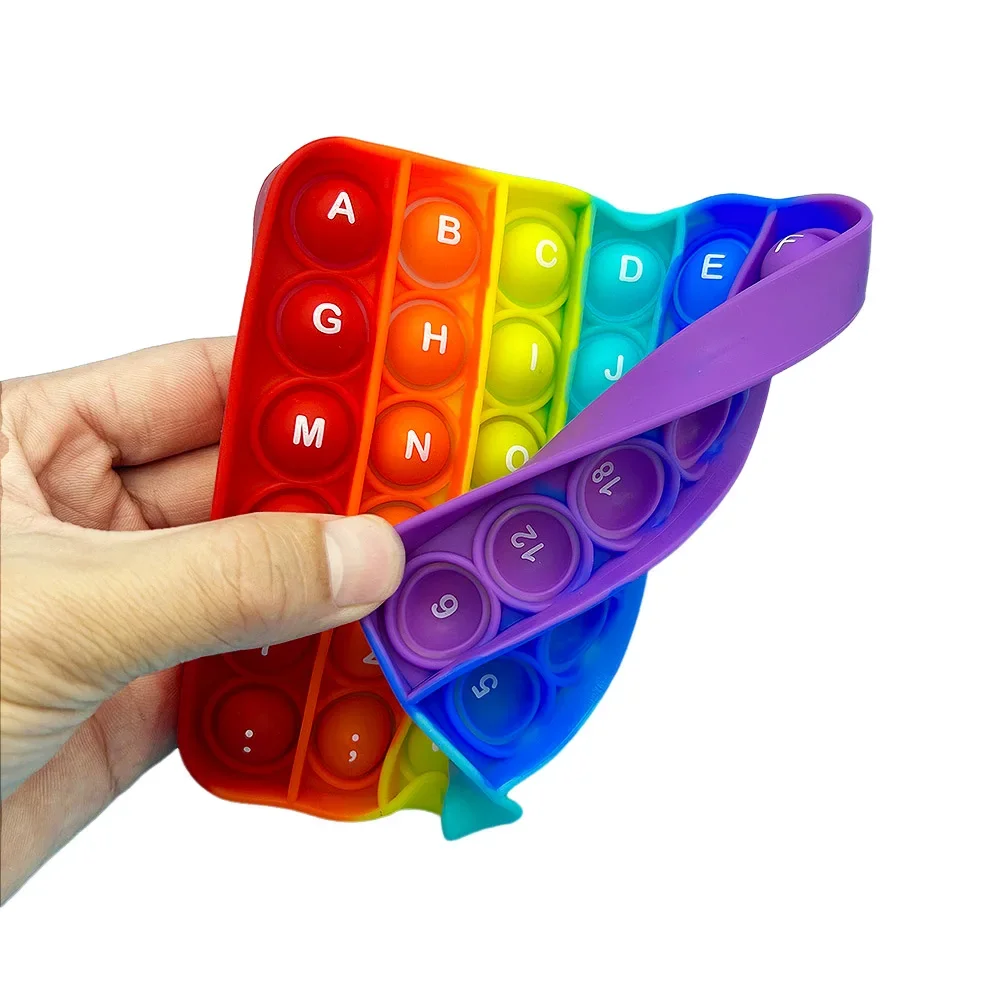Impara i numeri 1-30 Alfabeti Lettere ABC Matematica Fidget Toys, Giochi da tavolo fonetica Push Bubbles Giocattoli didattici educativi per bambini