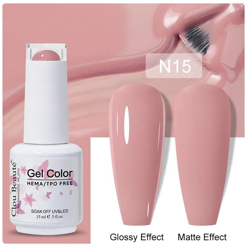 Clou Beaute 15 ml Gel Nagellak Semi-permanente Hybride Zwart Rode Kleur Gel Polish Nail Art UV Nagel emaille Vernis Nagelbenodigdheden