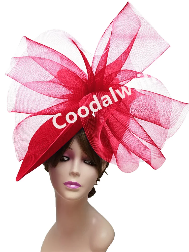 Kentucky Derby Big Fascinator Headpiece Women Wedding Party Church Race Pillbox Fascinator Bride Veils Ladies Millinery Hats