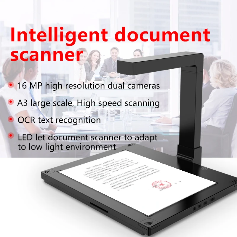 Scanner automatique de photo OCR portable, appareil photo A3, 16MP, EAU de livres, déterminer les documents