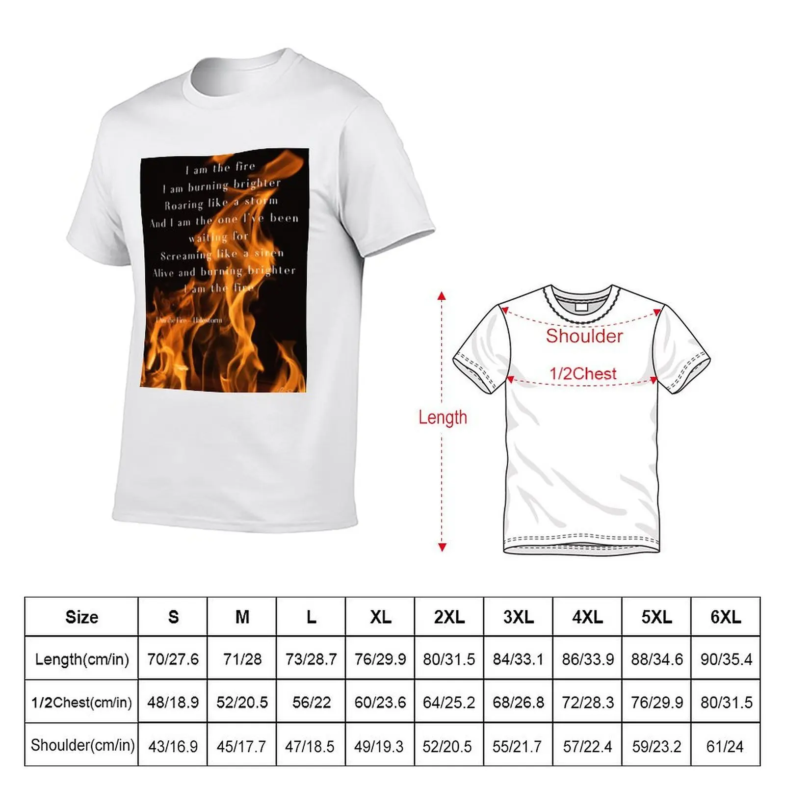 I Am the Fire Lyrics- Halestorm T-Shirt anime t shirts oversize man t shirt designer