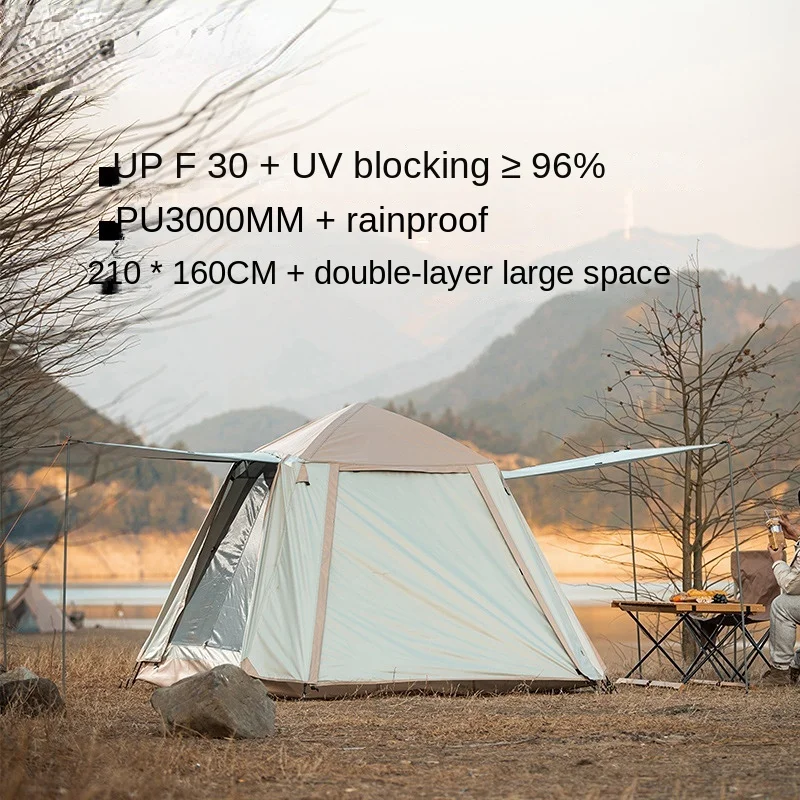 

UPF50+ Automatic Tent Outdoor Tent Camping Portable Folding Camping Beach Fully Sun Protection Storm Protection Double Layer