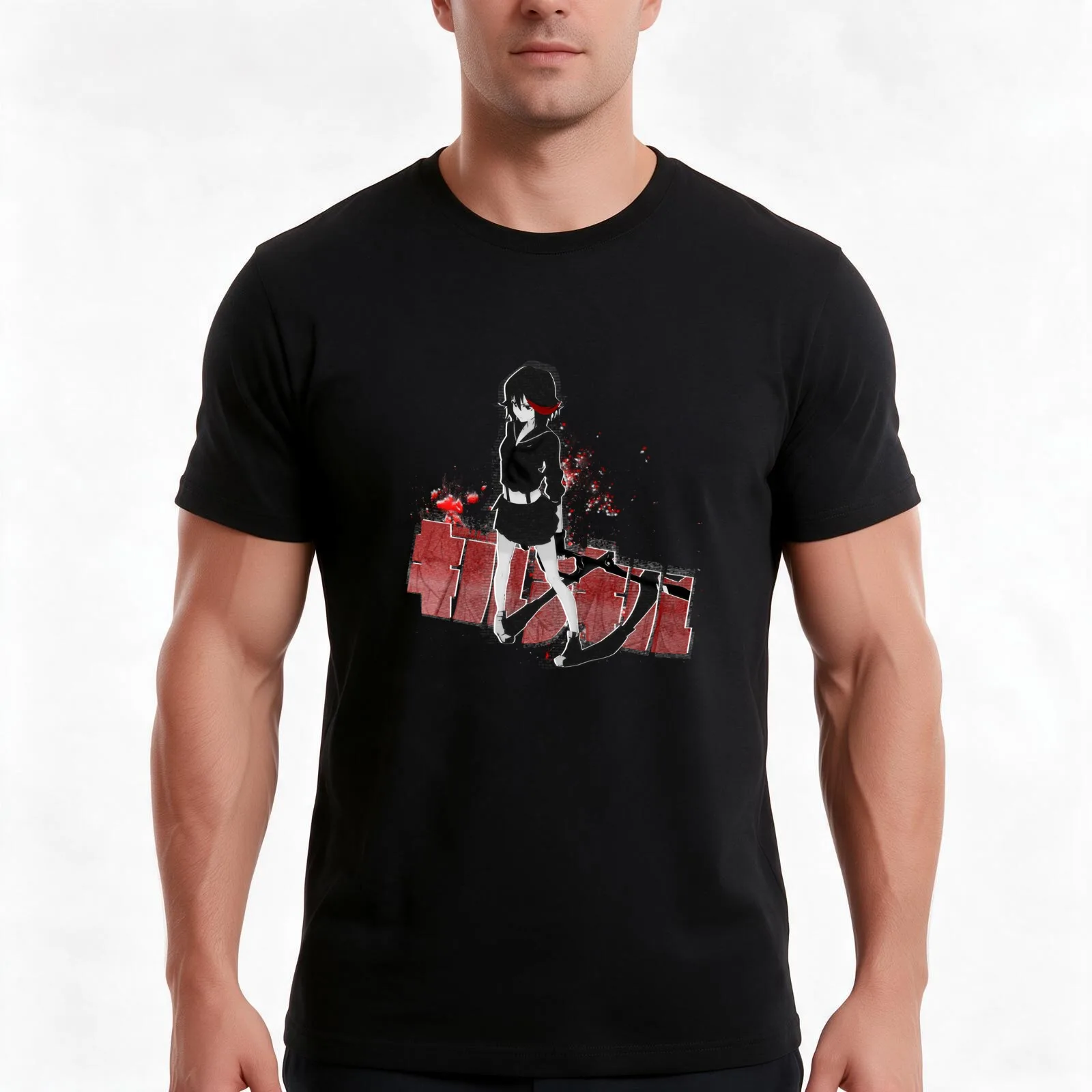 Ryuko Matoi KLK 2 T-Shirt, Summer Casual Cotton Tee, Oversized Streetwear Tops, Vintage Graphic Print, Loose Fit Short Sleeve