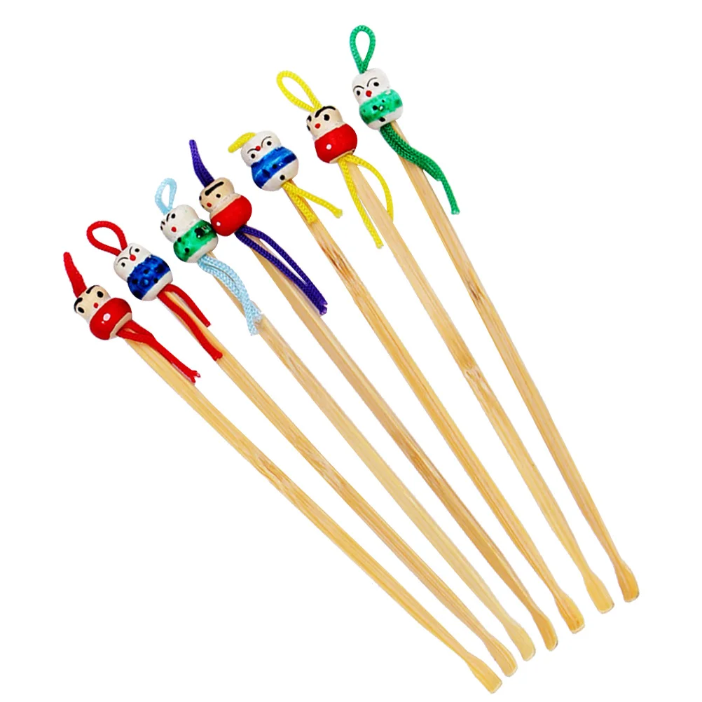 12Pcs Wooden Cartoon Ear Scoop Ear Cleaning Tools Adorable Hanging Wax Removers Practical Keychain Decor Wooden Wax Cleaner - Image 4