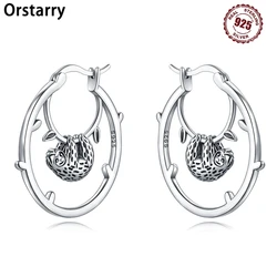 925 Sterling Silver Cute Sloth Series Earring Jewelry Versatile Hoop Earrings For Women Jewelry Fine Birthday Party Gifts
