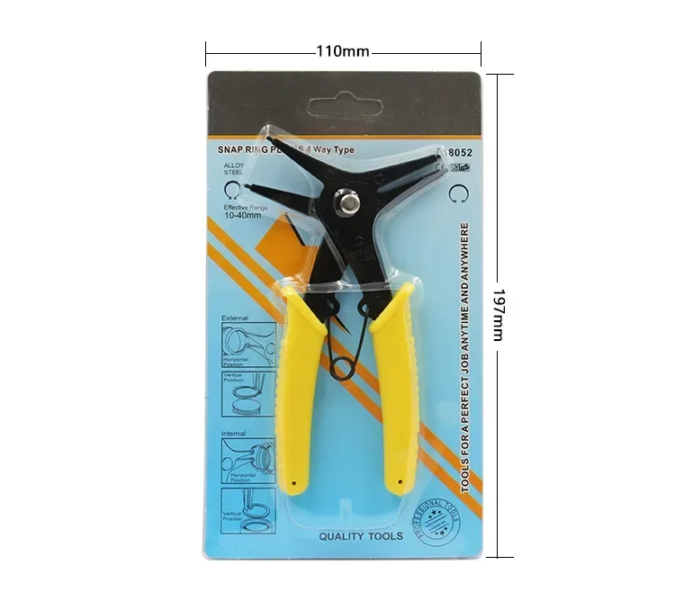 1pc 2 in 1 Double-Purpose Circlip Pliers Inside Outside Circlip Pliers Spring Disassembling Retainer Ring Pliers