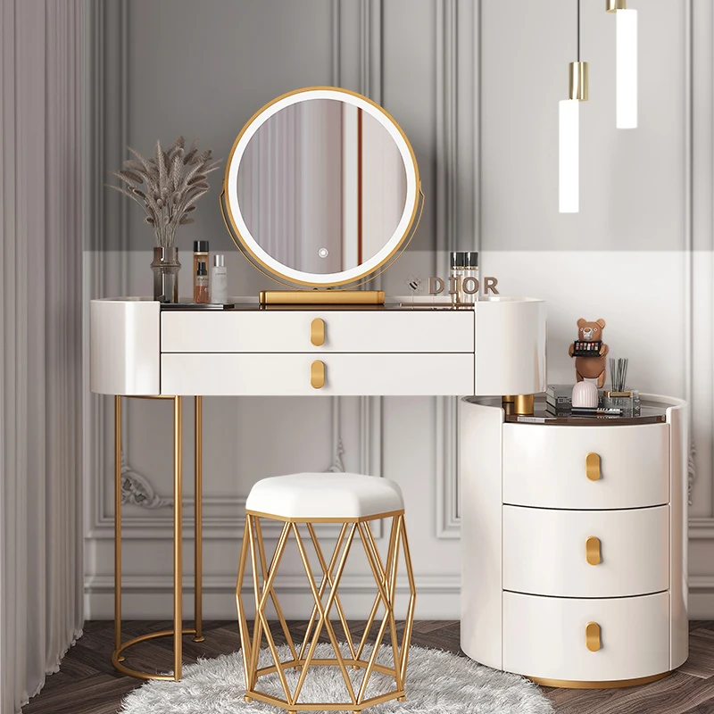 

Modern Luxury Dressing Table Stool Makeup Solid Wood White Dressing Table Classic Bedroom Coiffeuse De Chambre Home Furniture