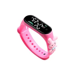 Montre étanche pour enfants avec écran LED, bracelet en silicone réglable, décor de dessin animé, sports de plein air, vie