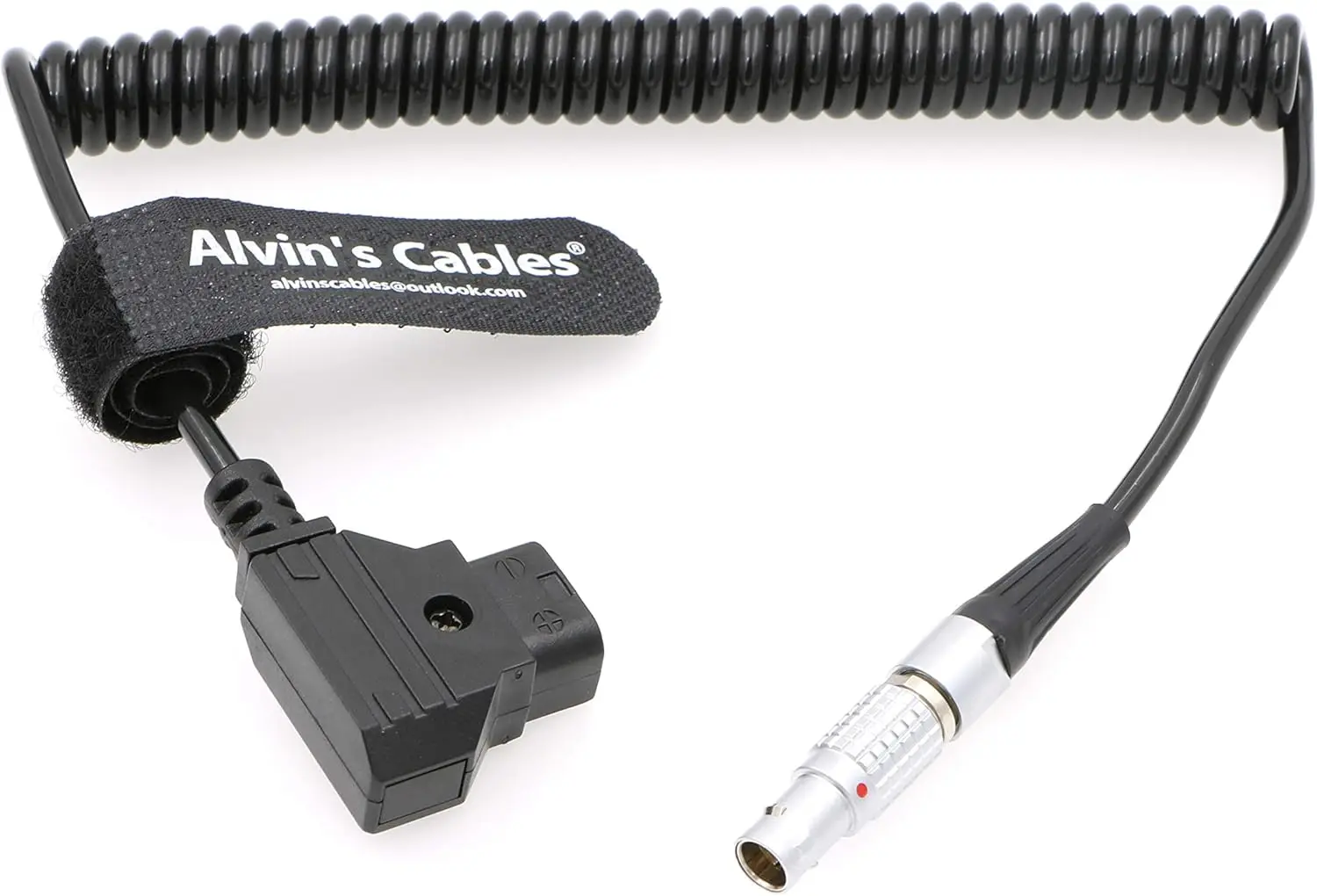 Alvin‘s Cables Power Cable for SmallHD Teradek D-tap to 2 Pin Male Coiled Cable