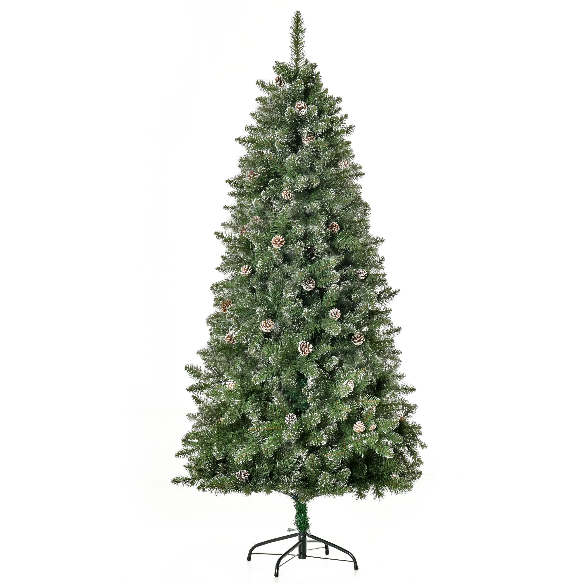 HOMCOM kunstkerstboom met sneeuwlook in H cm 50 appels van pin en spines Imitatie Nordmann, groot realisme