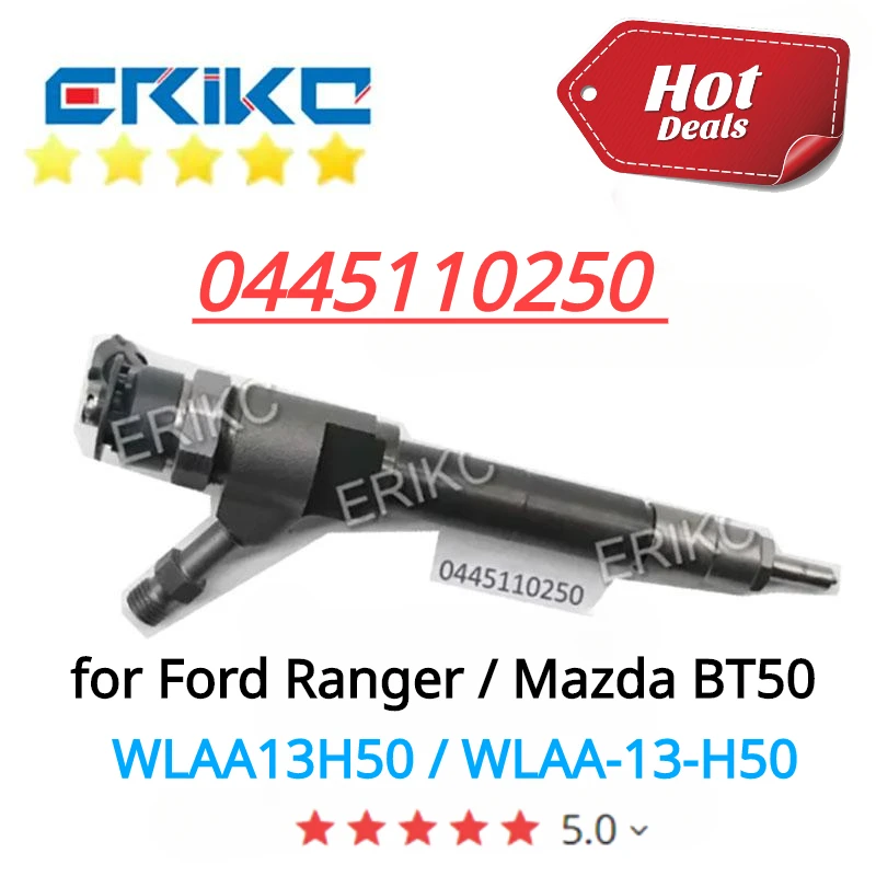 0445110250 Diesel Fuel Injector 0986435123 Auto Injection Nozzle 0 445 110 250  For Bosch Ford Ranger Mazda BT50 WLAA-13-H50