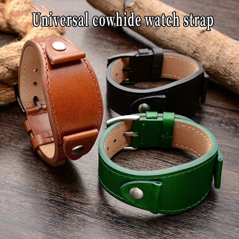 Universal Wrist Lengthened Watch Band For Fossil JR1401 JR1354L Rolex Seiko Water Ghost Mido Men's Genuine Leather Strap 20 22mm