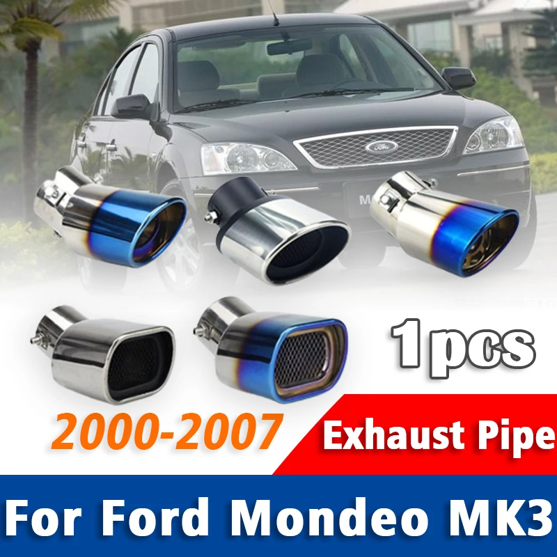 

Stainless Steel Exhaust Pipe Muffler For Ford Mondeo MK3 2000-2007 Tailpipe Muffler Tip Rear Tail Throat Car Accessories