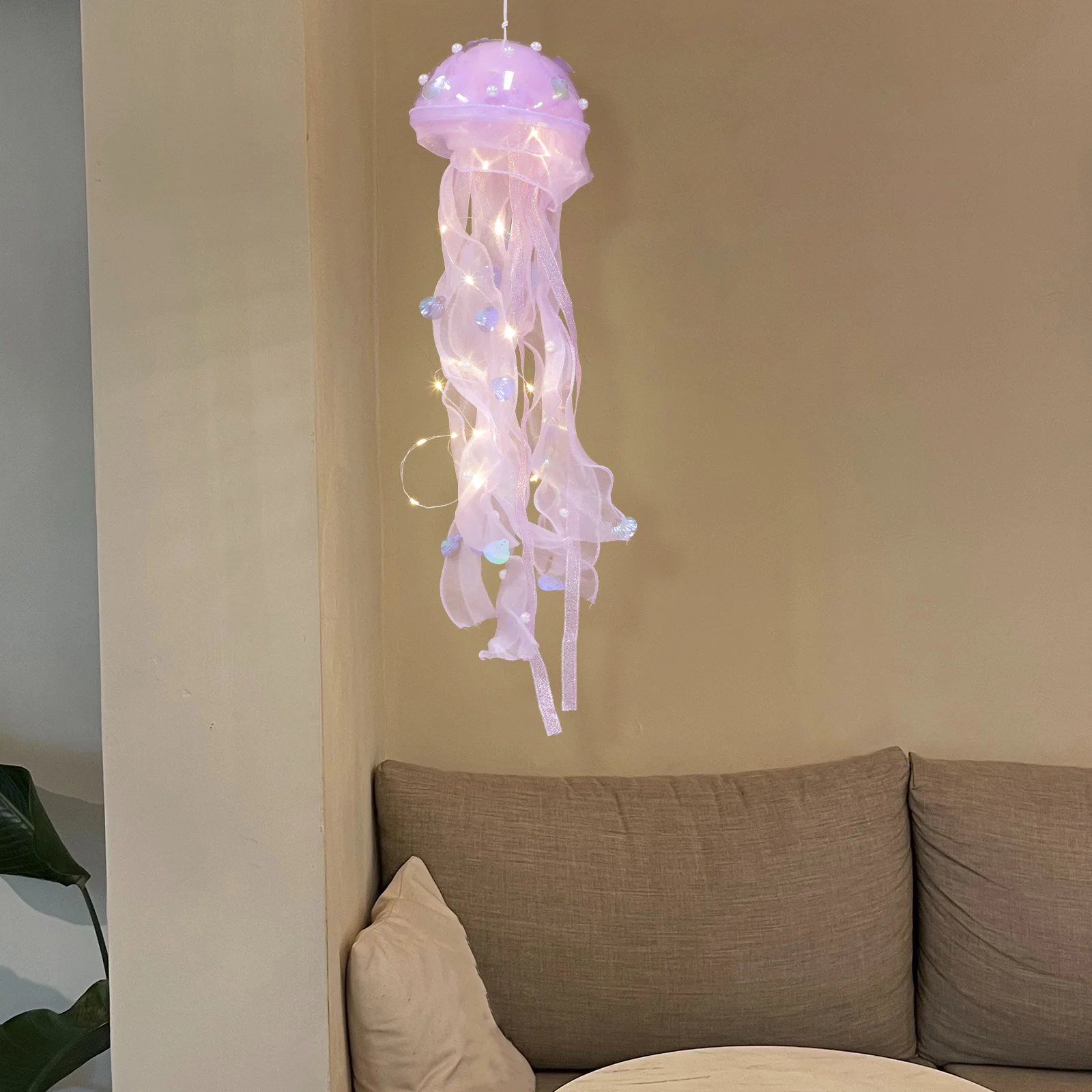 

3Pcs Jellyfish Paper Decor Hanging DIY Materials Pack Pink Green Purple Bedroom Atmosphere Lighting