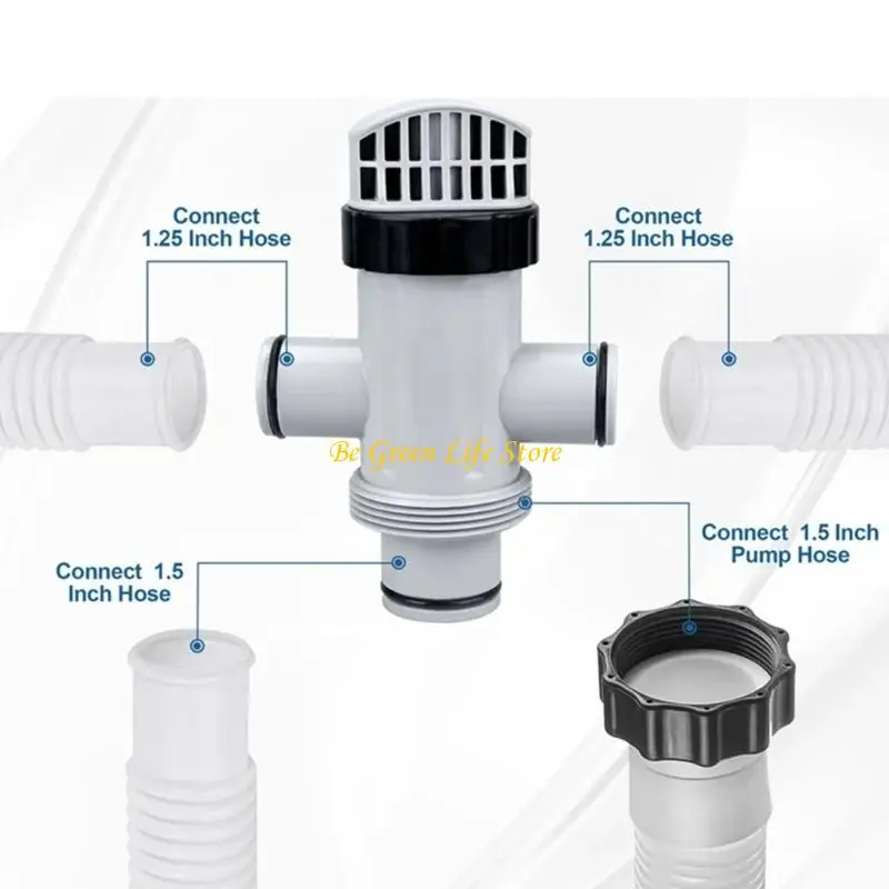 مجموعة محولات تحويل مضخة حمام السباحة M7DF وصمامات الغطاس مناسبة للخراطيم الملولبة #4