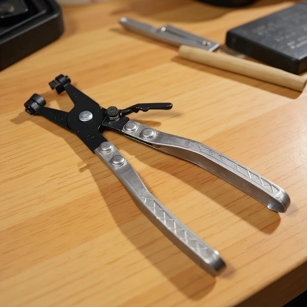 ​ ​ 45 ° Alicates profesionales para clips de manguera de tubería de agua de coche, fácil extracción para abrazaderas de banda plana tipo anillo ​ ​