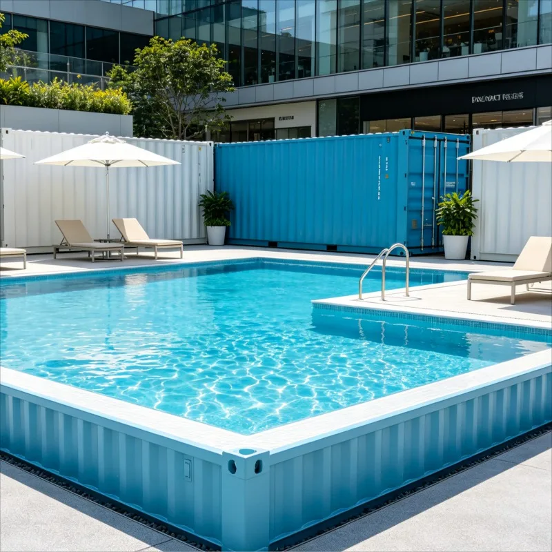 Piscina Rectangular de Acero Galvanizado Resistente Personalizada, Plegable, para Exteriores