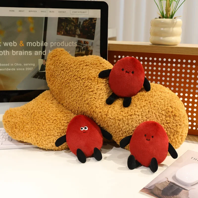 

Kawaii Peanut PlushMut Pendant Doll Sit Toy Soft Kawaii Gift Groundnut Peel Pillow Cushion For Children
