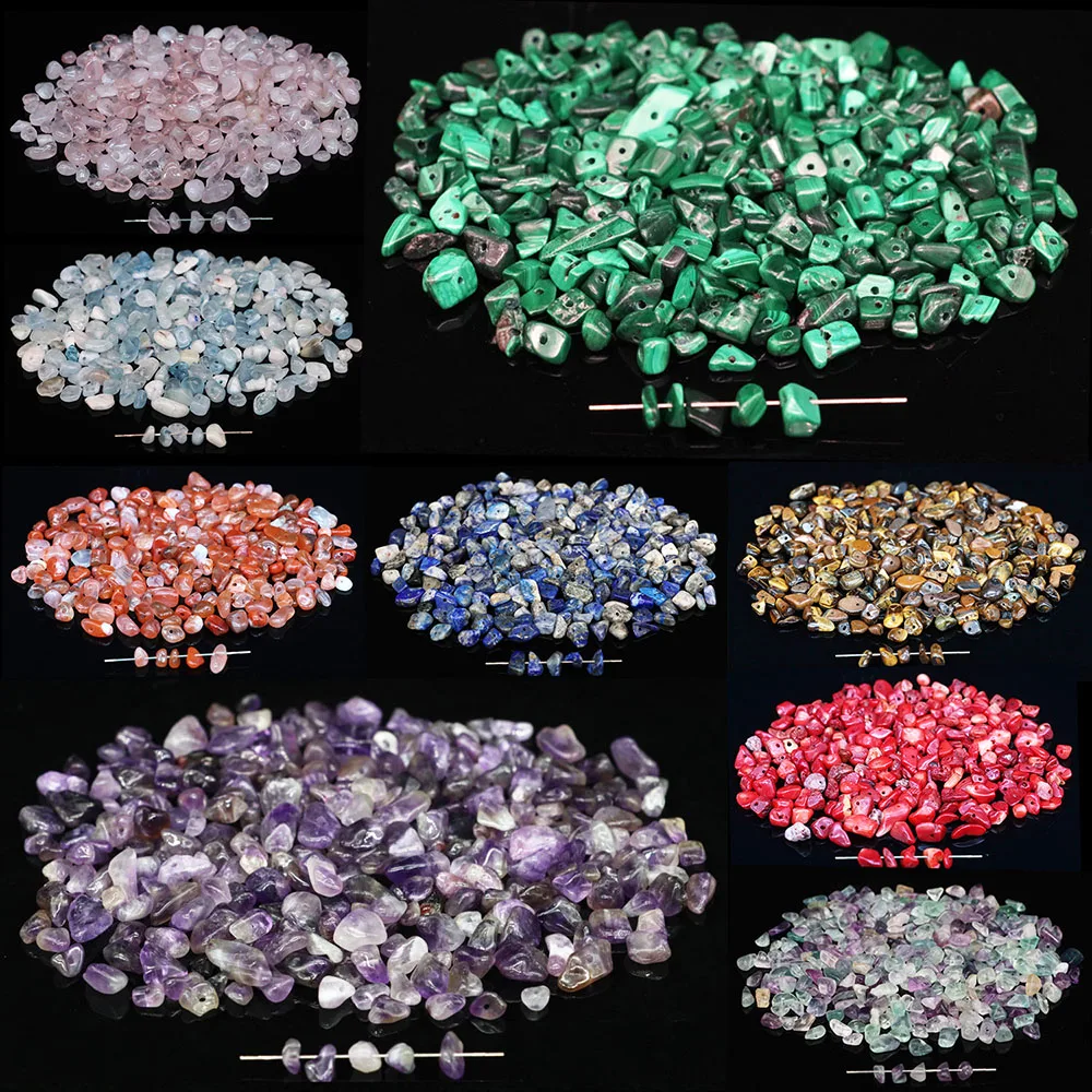 5-8mm Natural Chips Irregular Stone Beads Amethyst Malachite Gravel Beads For Jewelry Making DIY Bracelet Necklace Accessories