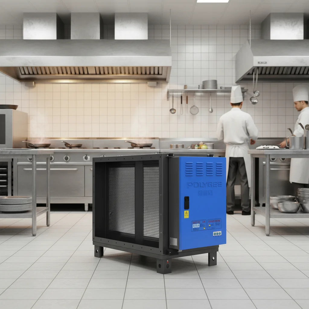 Oil Smoke Filter Stainless Steel Electrostatic Air Cleaner With 6000M3/h for Commercial Kitchen Remove Fume Odour Grease