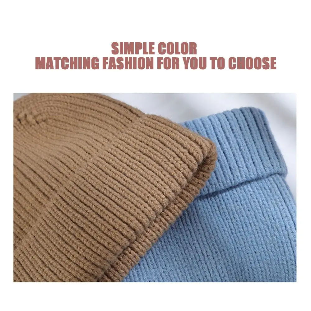 2024 Winter Warm Hats  Men Hats Solid Color Hip Hop Unisex Female Beanies for Women Casual Stacking Knitted Bonnet Caps