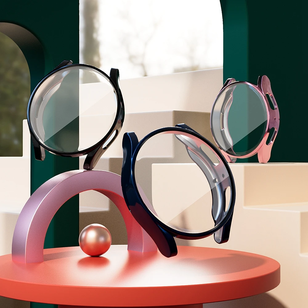 حافظة من البولي يوريثان لساعة سامسونج جالاكسي 5 40/44 مللي متر حامي watch5 قذيفة تصفيح شاملة إطار حماية الشاشة من السيليكون