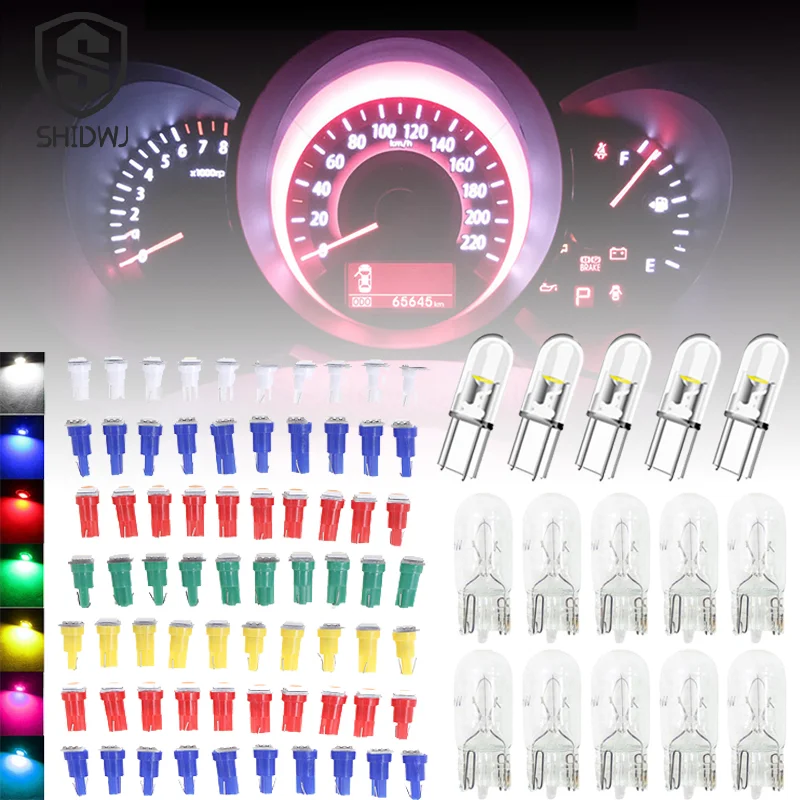 

10Pcs/lot Car T5 T10 Halogen Bulb 5W 12V Auto Signal Lamp Bulbs Tail Instrument Light Reading Lights Clearance Lamps Replacement