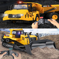 Huina RC Tractor 1/16 Remote Controlled Car Alloy Bulldozer Heavy-duty Engineering Truck Dummper Rc Car Toys Vehicle Gift