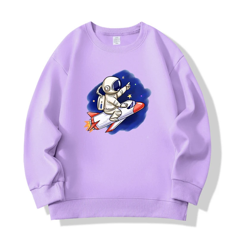 New Autumn Boys Outfits Cartoon Astronaut Sweatshirts Casual Long Sleeve Cool Tops Children Birthday Clothes Teen 6 8 10 12 Year