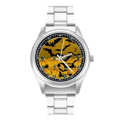 Pumpkin Bats Quartz Watch Happy Halloween New Fancy Wrist Watches Stainless Female Office Design Wristwatch